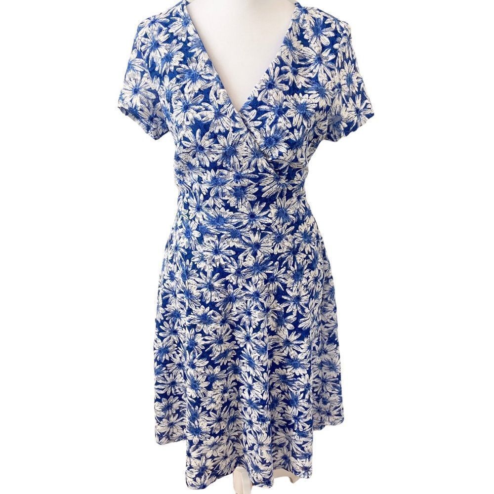 Ronni Nicole Dress Floral Blue & White Knee Length Size 6